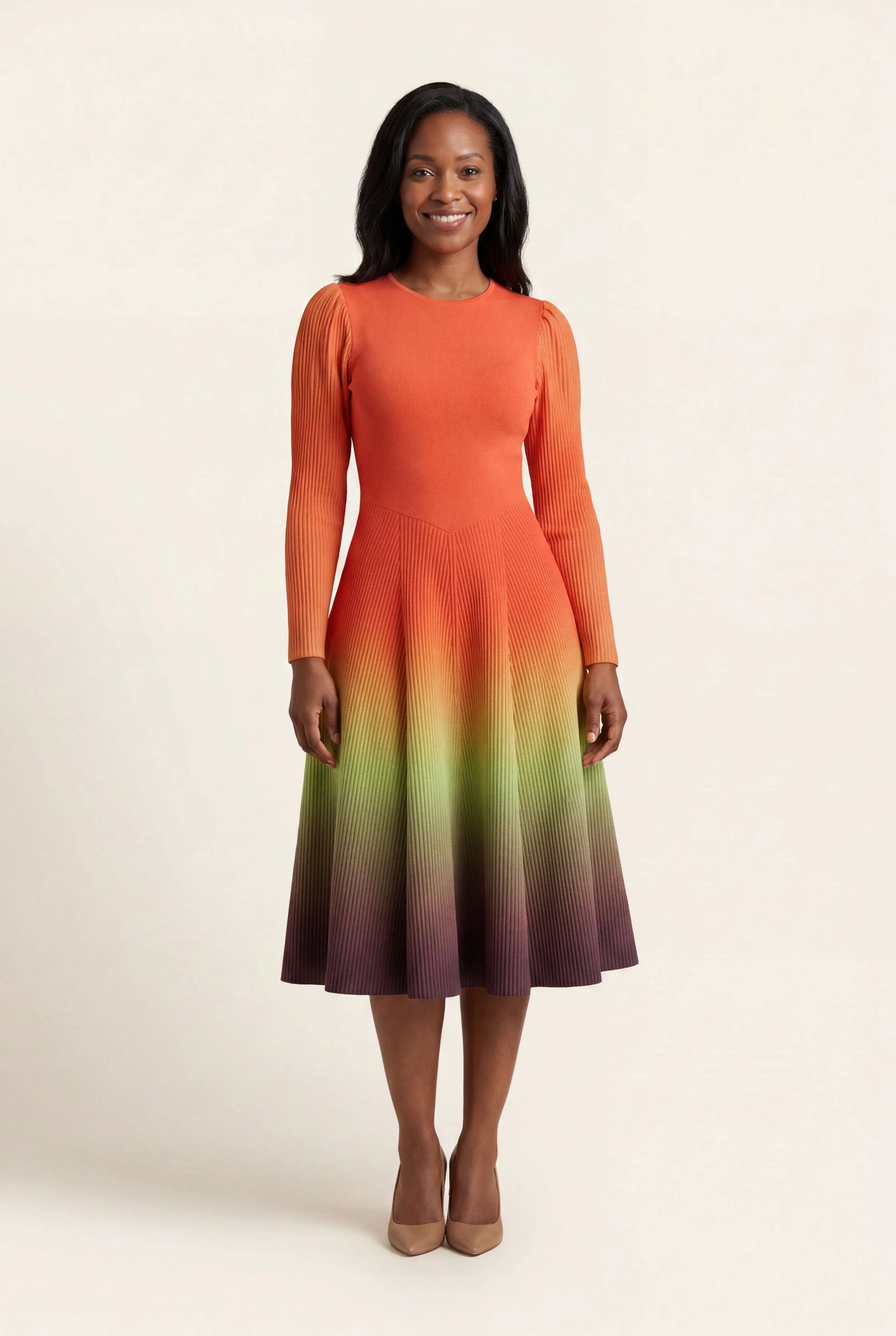 camilla bouncy midi dress - red sunset