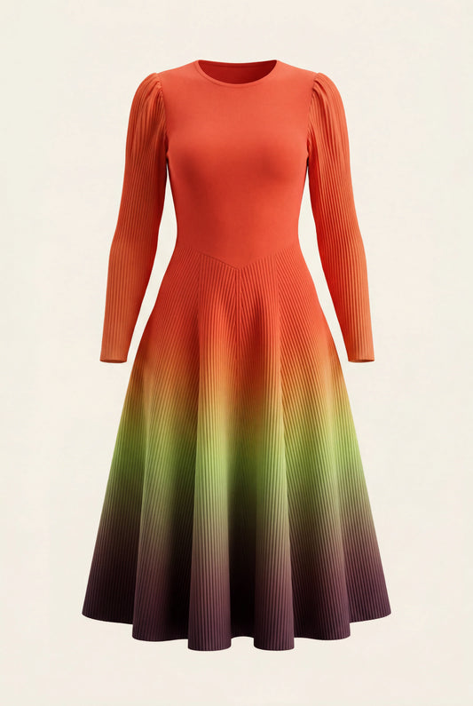 camilla bouncy midi dress - red sunset