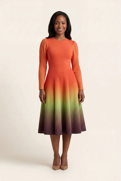 camilla bouncy midi dress - red sunset