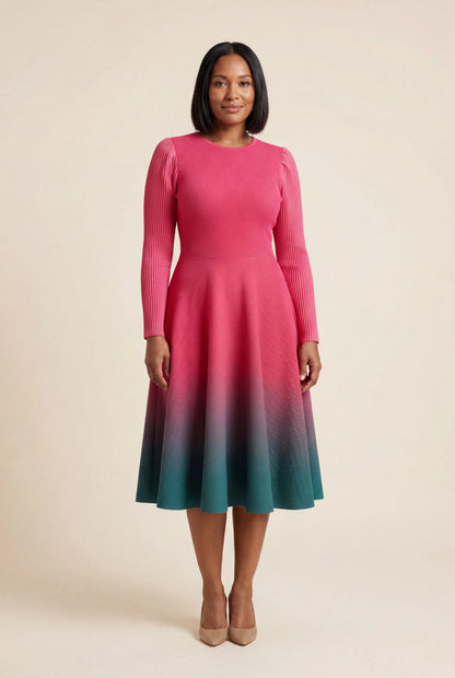 camilla bouncy midi dress - shiny crimson