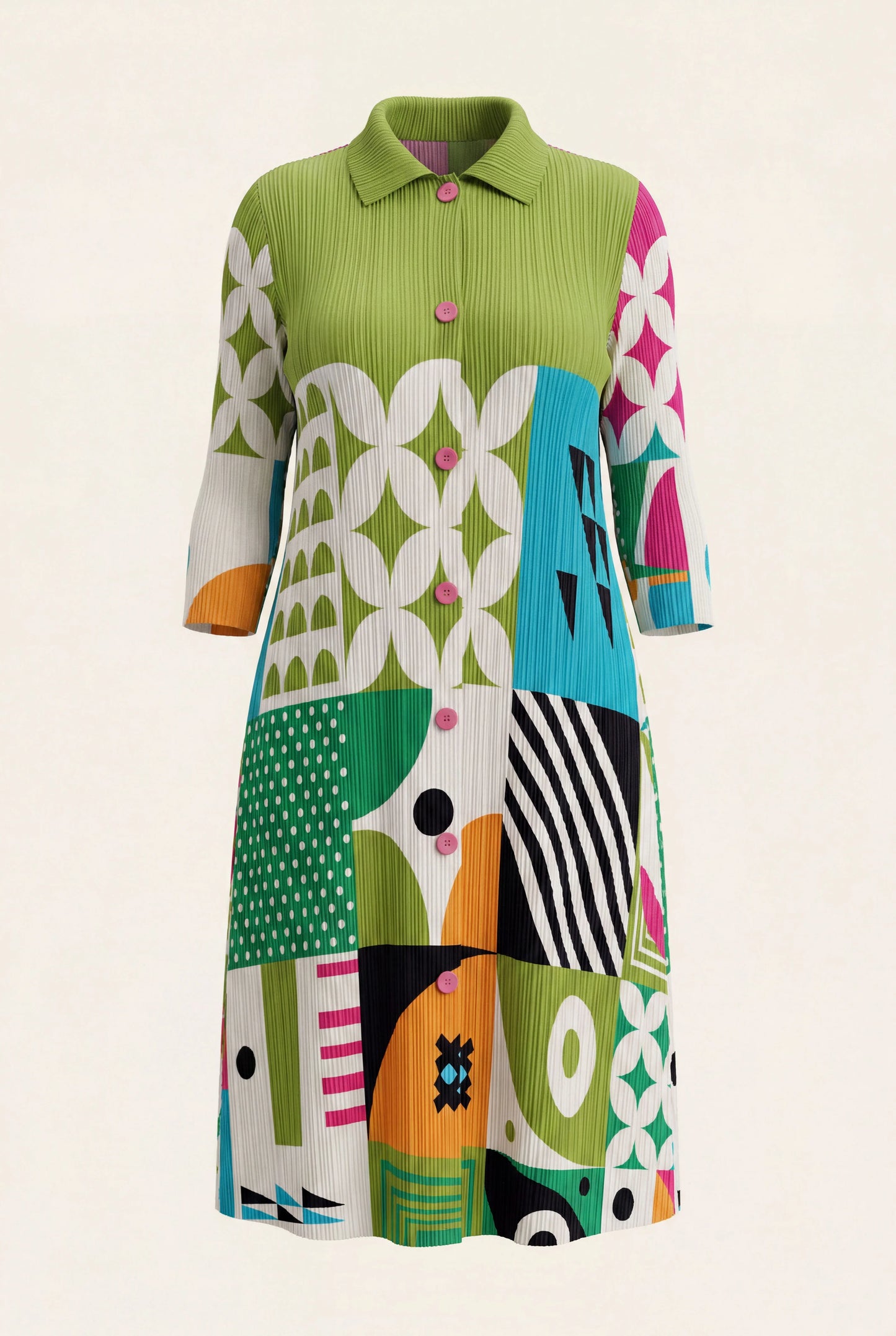 irana bouncy shirt dress - green love