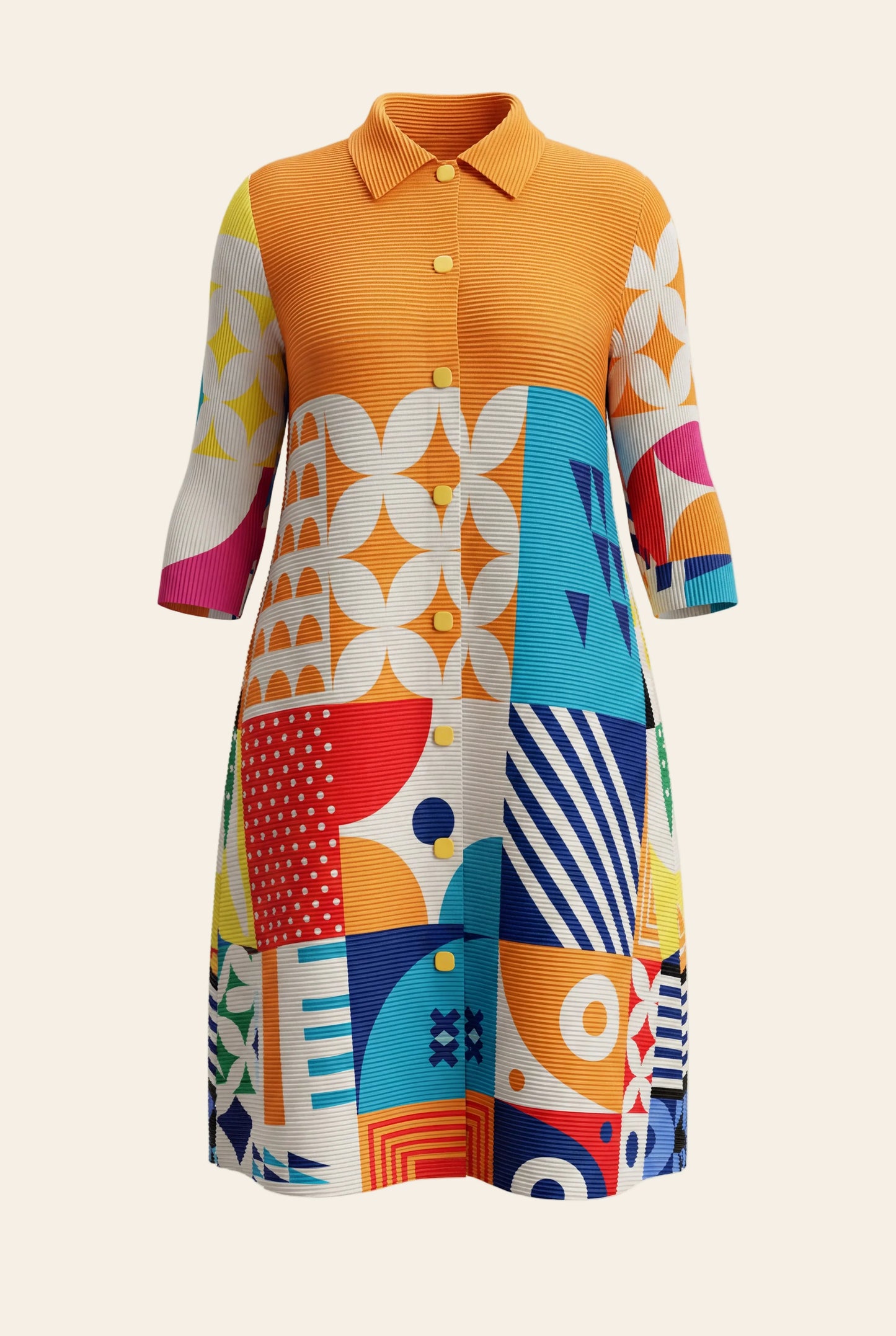 irana bouncy shirt dress - orange love
