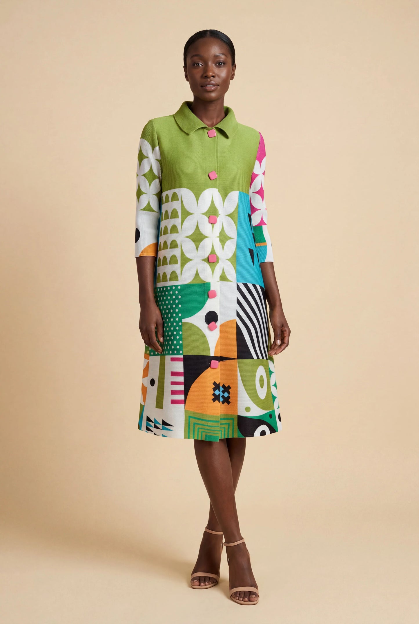 irana bouncy shirt dress - green love