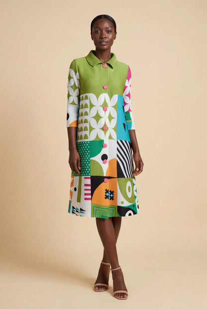 irana bouncy shirt dress - green love