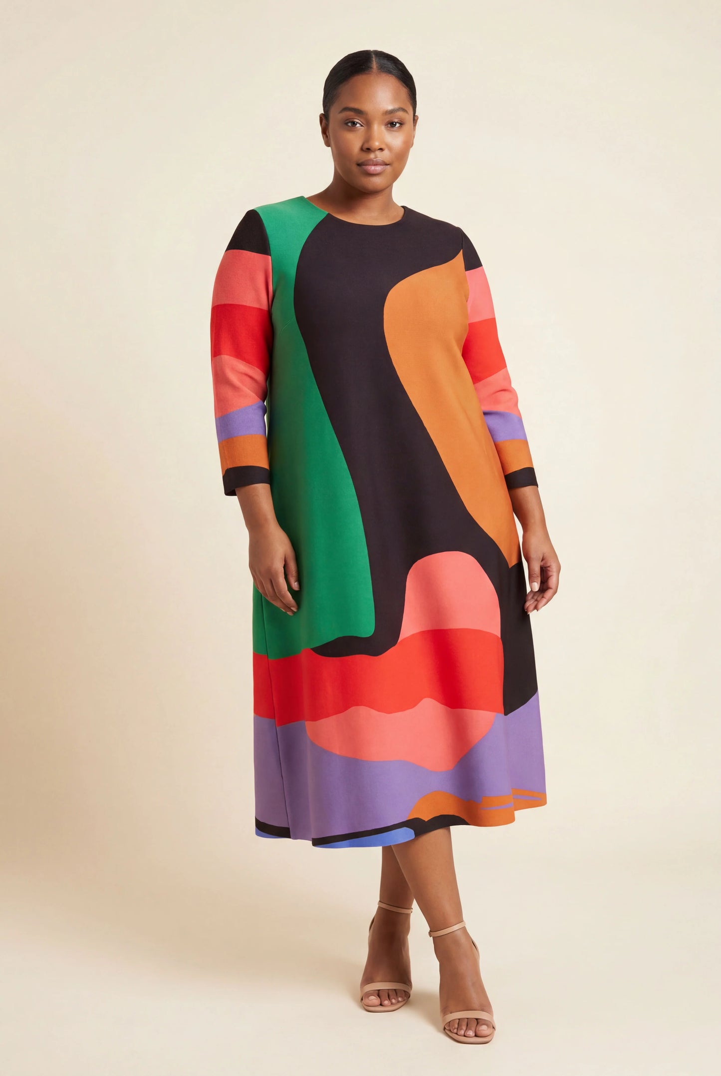 alora bouncy bodycon dress - gallery print