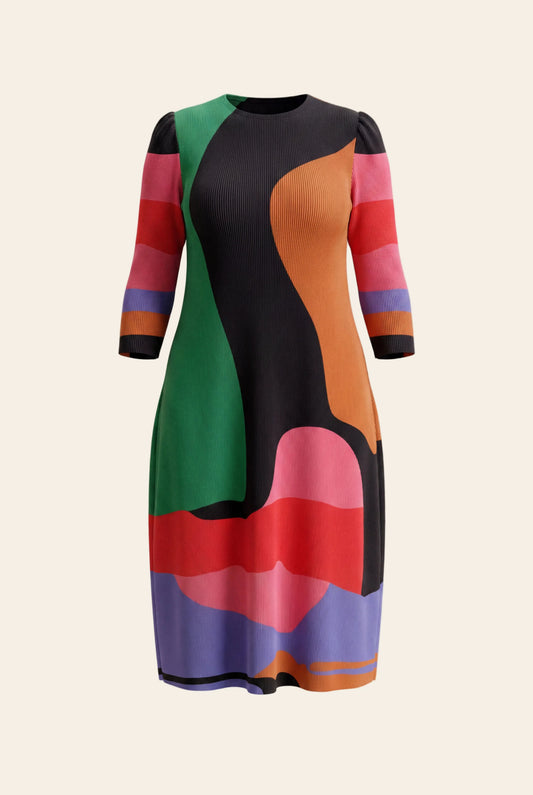alora bouncy bodycon dress - gallery print